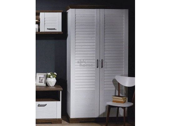 Шкаф для одежды 2-х дверный, Кантри (1124*556*2104) Сосна Андрерсен/Орех Риббек темный, 30906 в Кургане