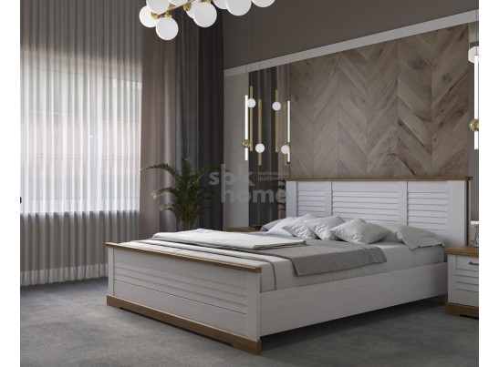 Кровать 1800, Кантри (2080*2095*1008) Сосна Андерсен, Орех Риббек натуральный, 11505 в Кургане