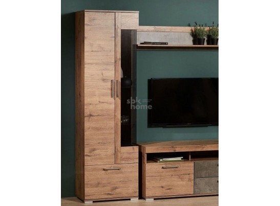 Пенал Д-3л со стеклом левый, Денвер (600*377*2020) Дуб Веллингтон, 31405 в Кургане