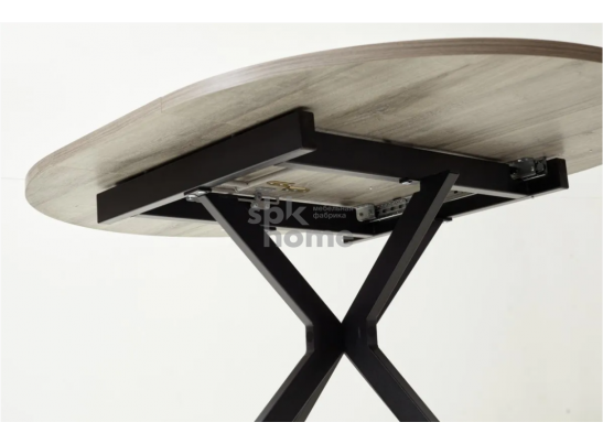 Стол D110-145 Дуб Шерман серый/каркас черный, ВЕГА, УТ-00004499 в Кургане