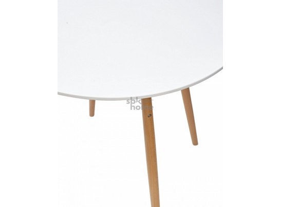 Стол 518-XWD-Y80 WHITE/ноги NATURAL D80 (800*800*740), 2280 в Кургане