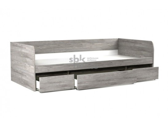 Кровать 900 с ящиками, Денвер (2042*952*600) Риббек серый, 11739 в Кургане