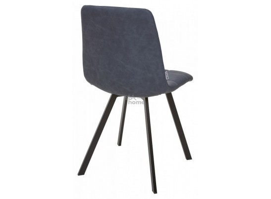 Стул модель SQUARE,синяя сталь RU-03/каркас черный, CHILLI (460*550*890) Синяя сталь, 2492 в Кургане