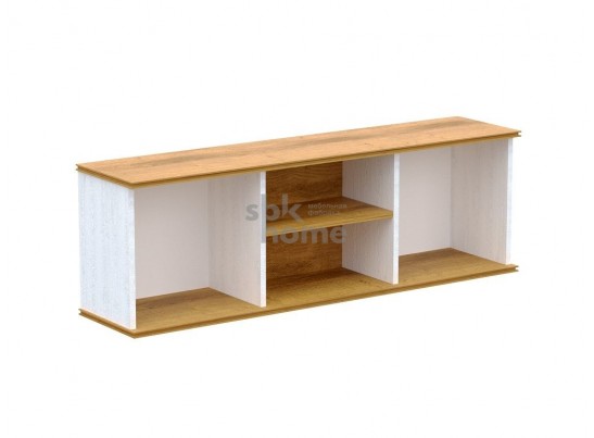 Шкаф-полка навесная, Кантри (1236*292*431) Сосна Андерсен, Орех Риббек натуральный, 31007 в Кургане