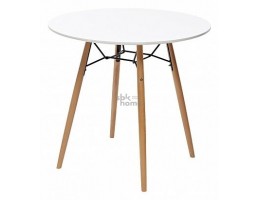 Стол 518-XWD-Y80 WHITE/ноги NATURAL D80 (800*800*740), 2280