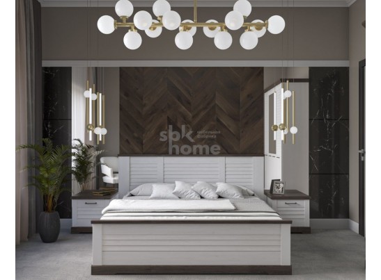 Кровать 1800, Кантри (2080*2095*1008) Сосна Андрерсен/Орех Риббек темный, 11405 в Кургане