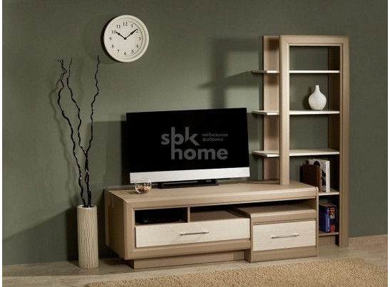 Тумба под ТВ с полкой, Лацио (1900*450*1650) Серый камень, 30501 в Кургане