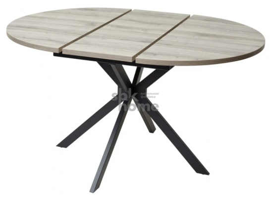 Стол D110-145 Дуб Шерман серый/каркас черный, ВЕГА, УТ-00004499 в Кургане