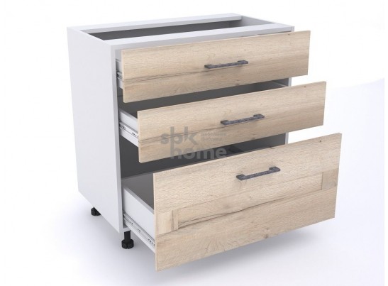 Стол с ящиками "Дублин" 80 Дуб галифакс белый в Кургане