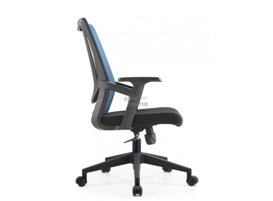 Кресло офисное,вращающееся LJ-2201В BLUE+BLACK (610*500*1070), LJ-2201В BLUE+BLACK ИМП в Кургане