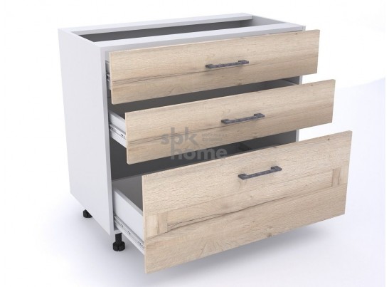 Стол с ящиками "Дублин"90 Дуб галифакс белый в Кургане