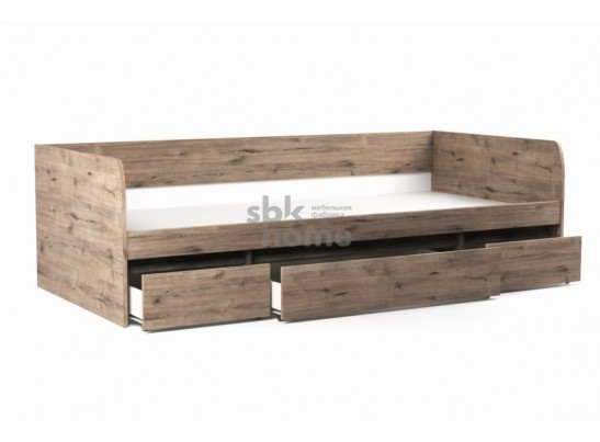 Кровать 900 с ящиками, Денвер (2042*952*600) Дуб Веллингтон, 11832 в Кургане