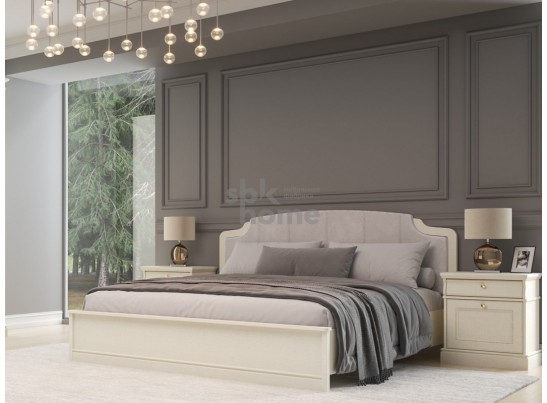 Кровать Люкс 1400, Сиена (1594*2110*1090) Береза бежевая, 12308 в Кургане