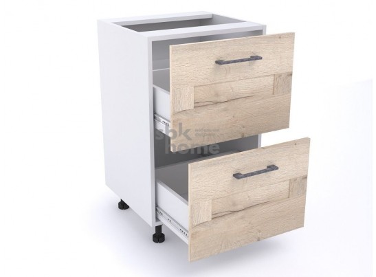 Стол с ящиками "Дублин" 50 Дуб галифакс белый в Кургане