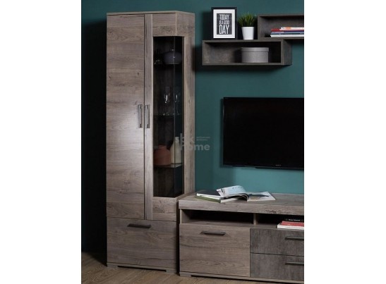 Пенал Д-3л со стеклом левый, Денвер (600*377*2020) Риббек серый, 31305 в Кургане