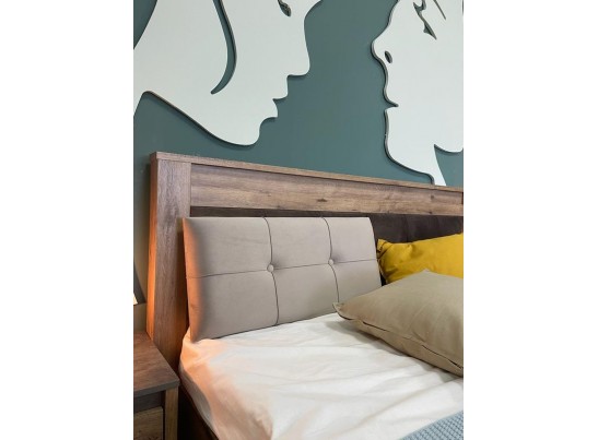 Мягкая вставка изголовья кровати Люкс 1600 светлая, Денвер (1560*365*60) Серый, 924155 в Кургане