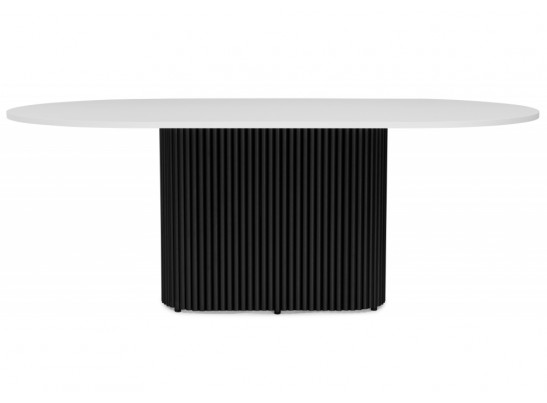 Деревянный стол Барон О 180 х 90 белая пленка шагрень / черный в Кургане