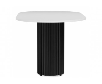 Деревянный стол Барон О 180 х 90 белая пленка шагрень / черный