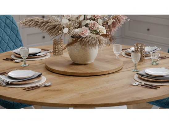 Деревянный стол Райнер белый / дуб крафт золотой в Кургане