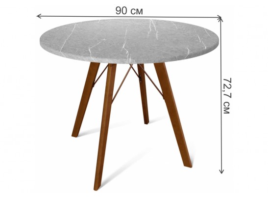 Деревянный стол SHT-TU9/90 МДФ темный орех / серый мрамор в Кургане