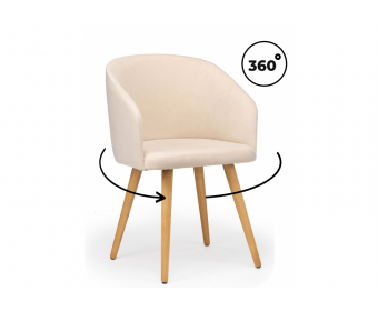 Деревянный стул Монер 360 бежевый (glory 03) / светлое дерево