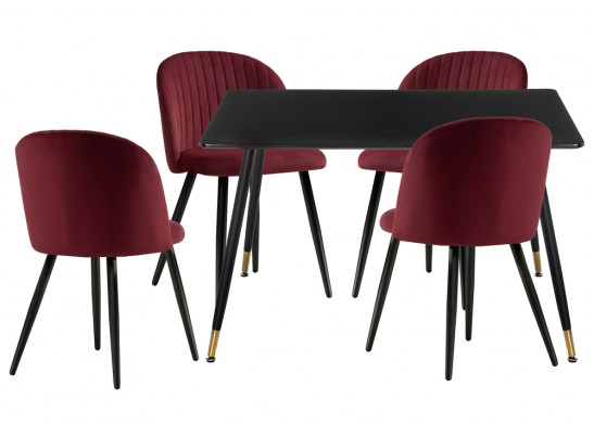 Обеденная группа Cельда black / wine red в Кургане