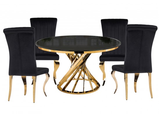 Обеденная группа Эрмина black / gold в Кургане
