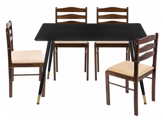 Обеденная группа Нолд black / dirty oak / beige в Кургане