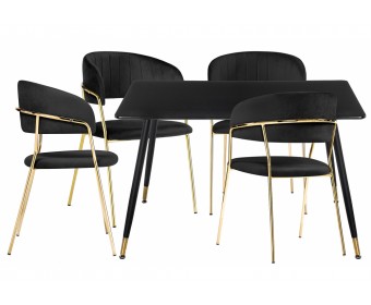 Обеденная группа Урасу black / gold