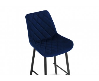 Полубарный стул Баодин велюр синий / черный