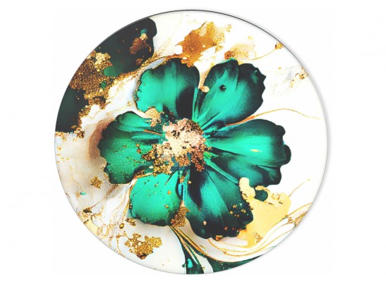 Стеклянный стол Sheffilton SHT-TU43/TT32 80 черный муар / золото / малахитово-зеленый в Кургане