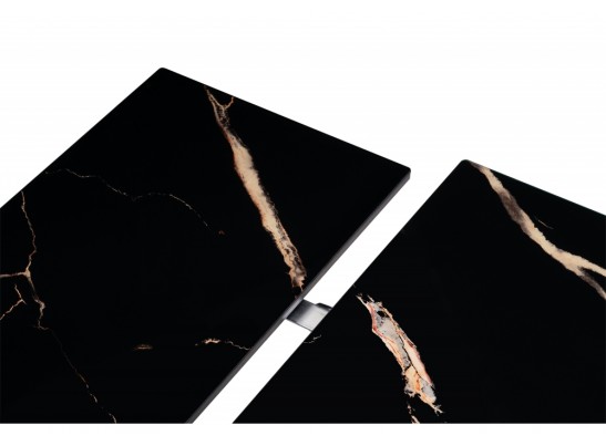 Стеклянный стол Торвальд 140(200)х80х77 обсидиан / черный в Кургане