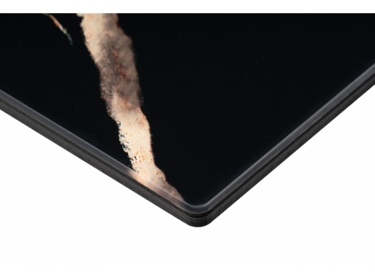 Стеклянный стол Торвальд 140(200)х80х77 обсидиан / черный в Кургане