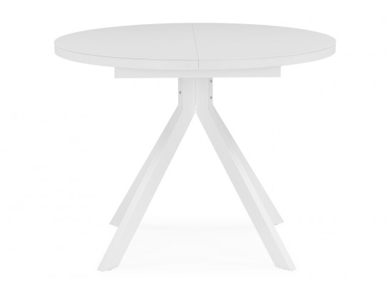 Стеклянный стол Веллор 110(145)х110х78 белый в Кургане