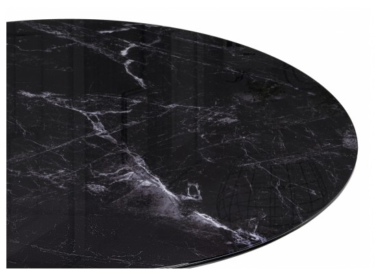Стеклянный стол Вивиен 110 черный мрамор / черный в Кургане