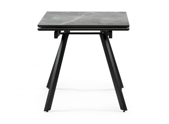 Стол Габбро 120(180)х80х76 серый мрамор / черный в Кургане