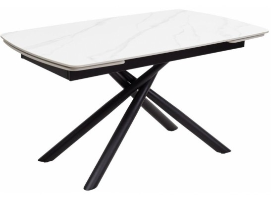 Стол Rivoli matt white marble sintered stone / black в Кургане