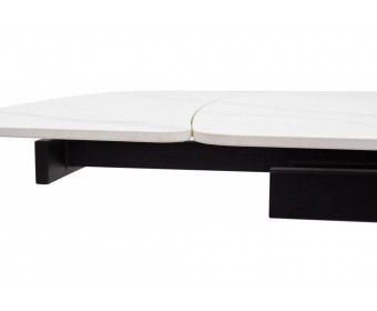 Стол Rivoli matt white marble sintered stone / black