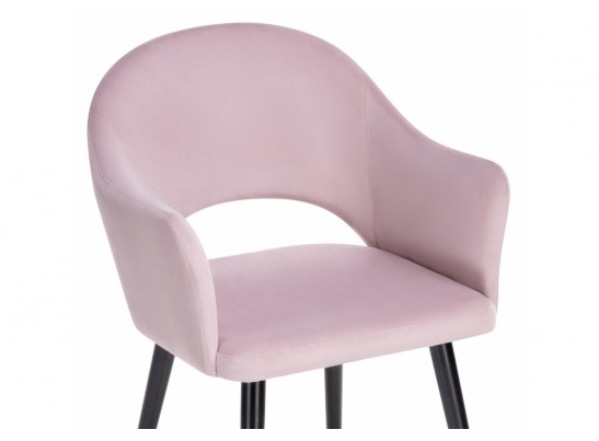 Стул на металлокаркасе Апри микровелюр розовый / черный глянец в Кургане