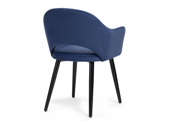 Стул на металлокаркасе Апри микровелюр темно-синий / черный глянец в Кургане