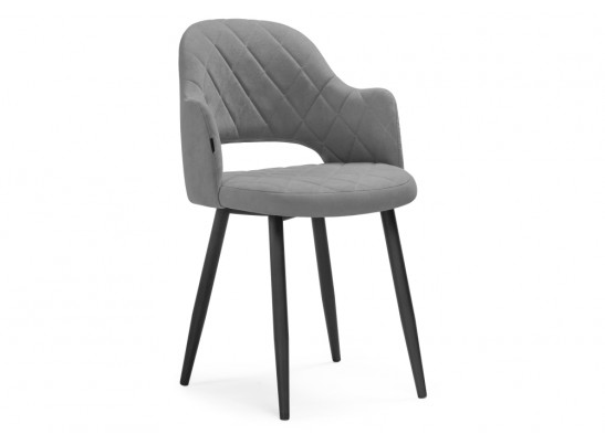 Стул на металлокаркасе Гутрид ромбы спереди черный / серый в Кургане