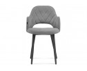 Стул на металлокаркасе Гутрид ромбы спереди черный / серый в Кургане
