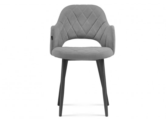 Стул на металлокаркасе Гутрид ромбы спереди черный / серый в Кургане