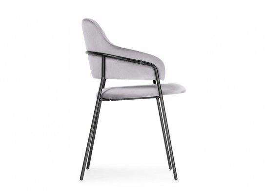 Стул на металлокаркасе Инклес серый / черный глянец в Кургане