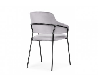 Стул на металлокаркасе Инклес серый / черный глянец