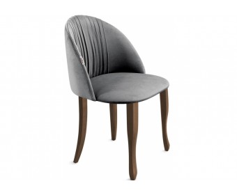 Стул на металлокаркасе SHT-ST35-1/S122 угольно-серый / темный орех / черный муар