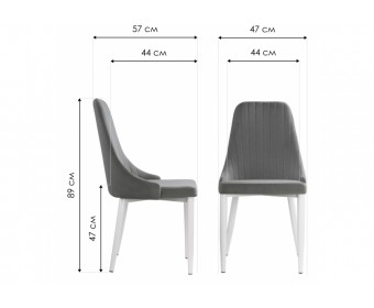 Стул на металлокаркасе Kora light blue / black