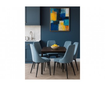 Стул на металлокаркасе Kora light blue / black