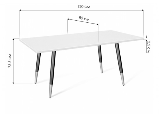 Деревянный стол Sheffilton SHT-TU14/120/80 белый шагрень / черный муар / золото в Кургане