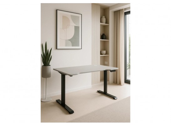 Компьютерный стол Маркос 140х80 светло-серый / черный в Кургане